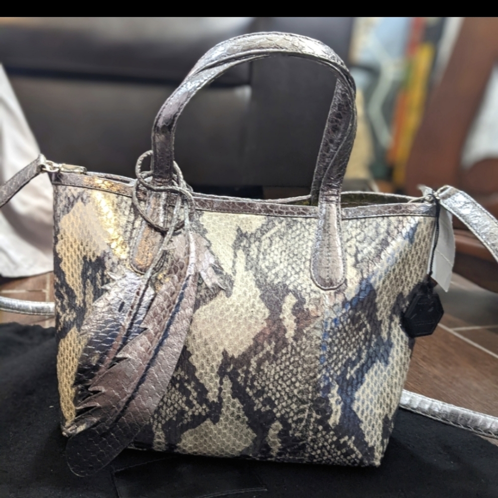 Nancy Gonzalez Mini snakeskin tote